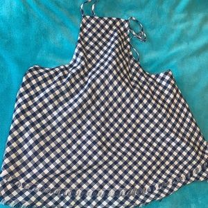 Blue and white checkered crop top